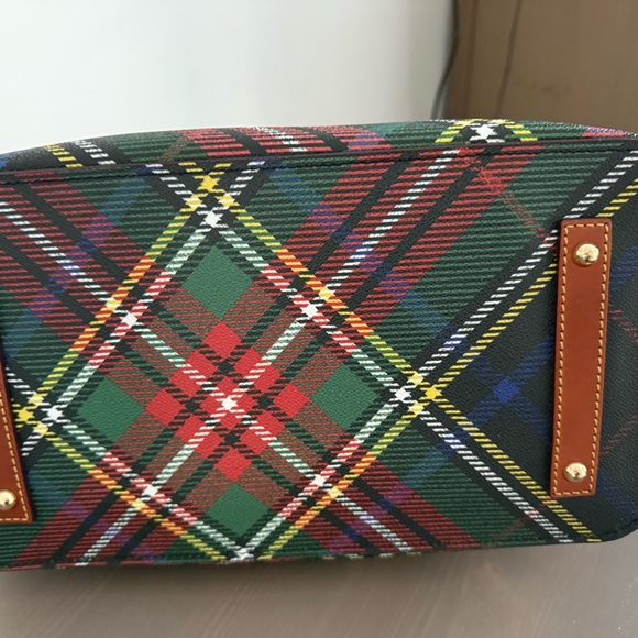 Dooney & Bourke Tartan Satchel - Red, Green, Blue - Picture 3 of 4